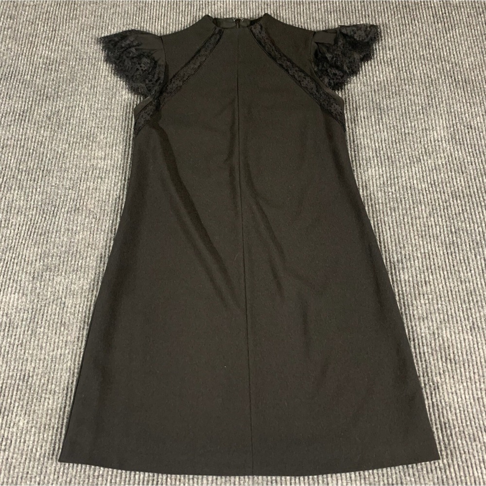 Nanette Lepore Dress Womens 4 Black Zip‎ Up Straight Lace Lined LBD Formal Caree